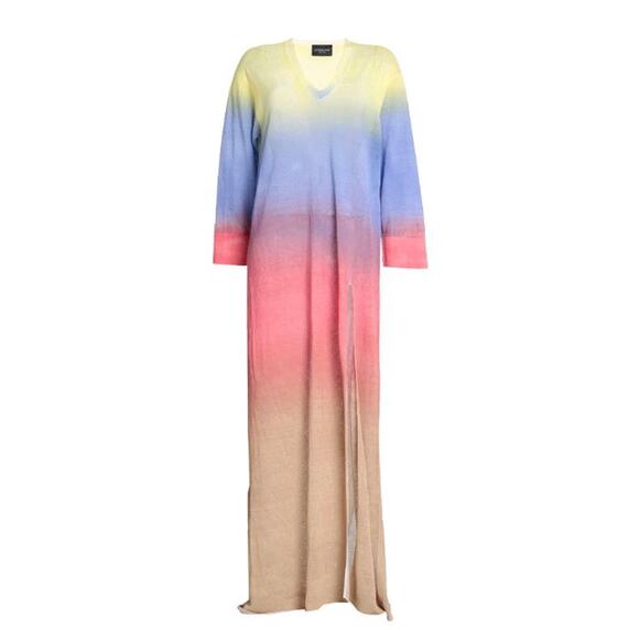 NWT Antonella Rizza Sheer Cover-Up Dress Swimwear Lilac Yellow Women's Sz Small - Picture 2 of 7